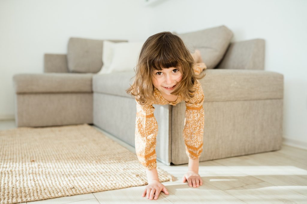 Calm child relax at home